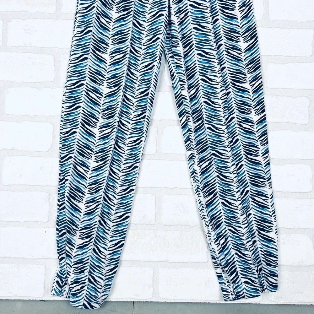 Old Navy Girls Blue White Zebra Print Short Sleeve Jumpsuit Size L 10-12
